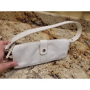 Kate Spade White Beautiful Small Zip and Magnetic Button Purse Handbag